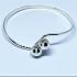 Classical Silver Interlinked Double Ball Bangle